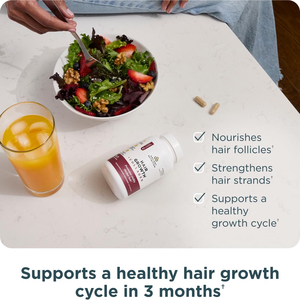 Ancient Nutrition ingredient label detail highlighting collagen and keratin sources for clarity