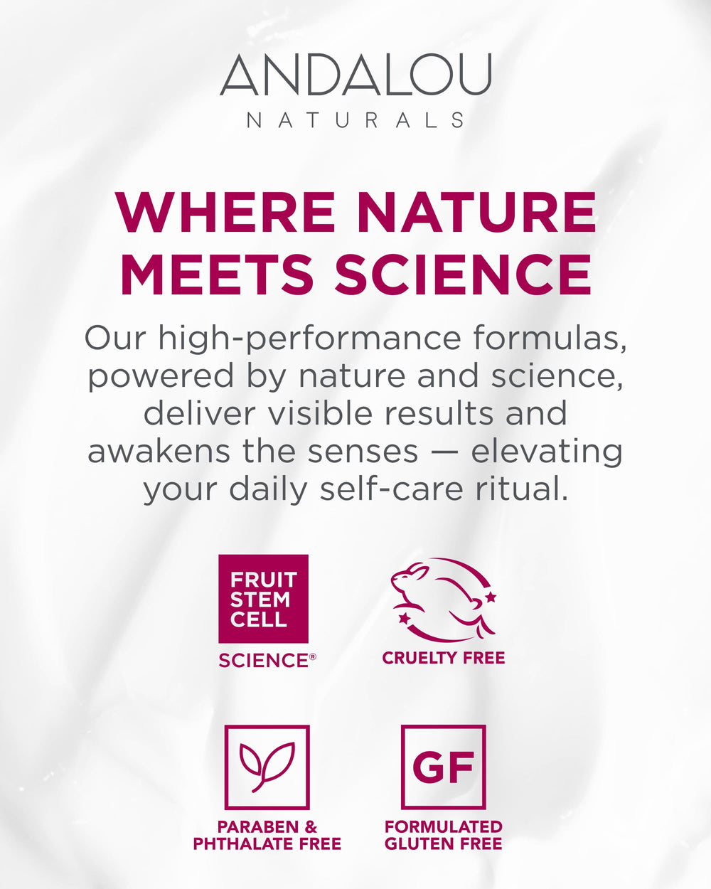 Andalou Naturals product label and certifications displaying cruelty-free promise