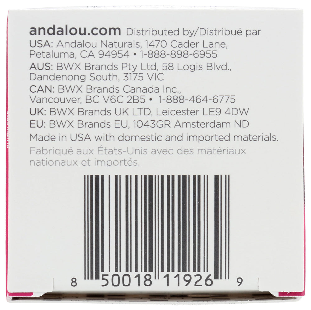 Andalou Naturals jar on bedside table suggesting overnight lip repair routine