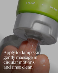 Andalou Naturals applying gel to cheek, demonstrating gentle daily use