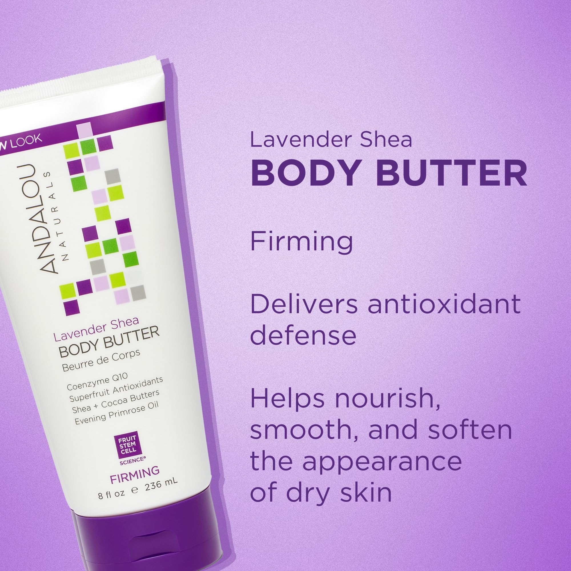 Andalou Naturals creamy texture swipe showing smooth spreadable hydration