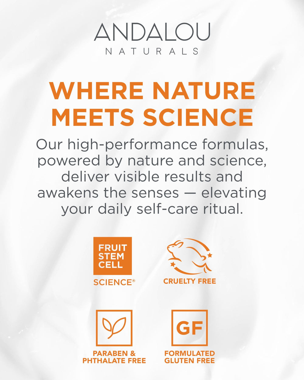 Andalou Naturals bottle on bathroom counter conveying daily routine ease