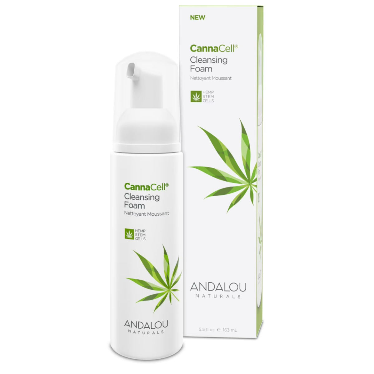 Andalou Naturals front bottle showing product and clear branding for gentle cleansing