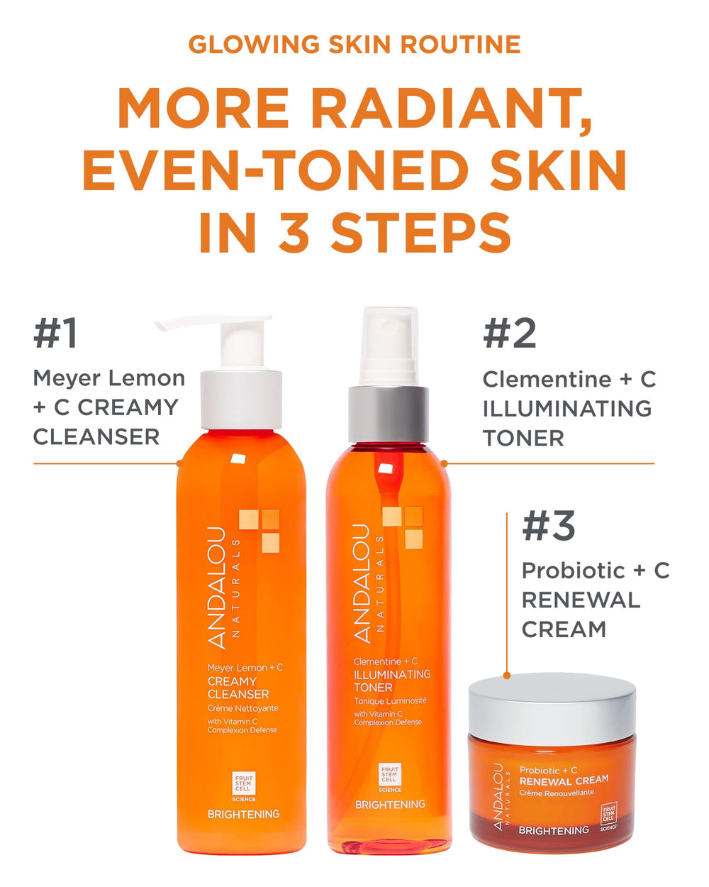 Andalou Naturals clementine extract visual highlighting brightening botanicals