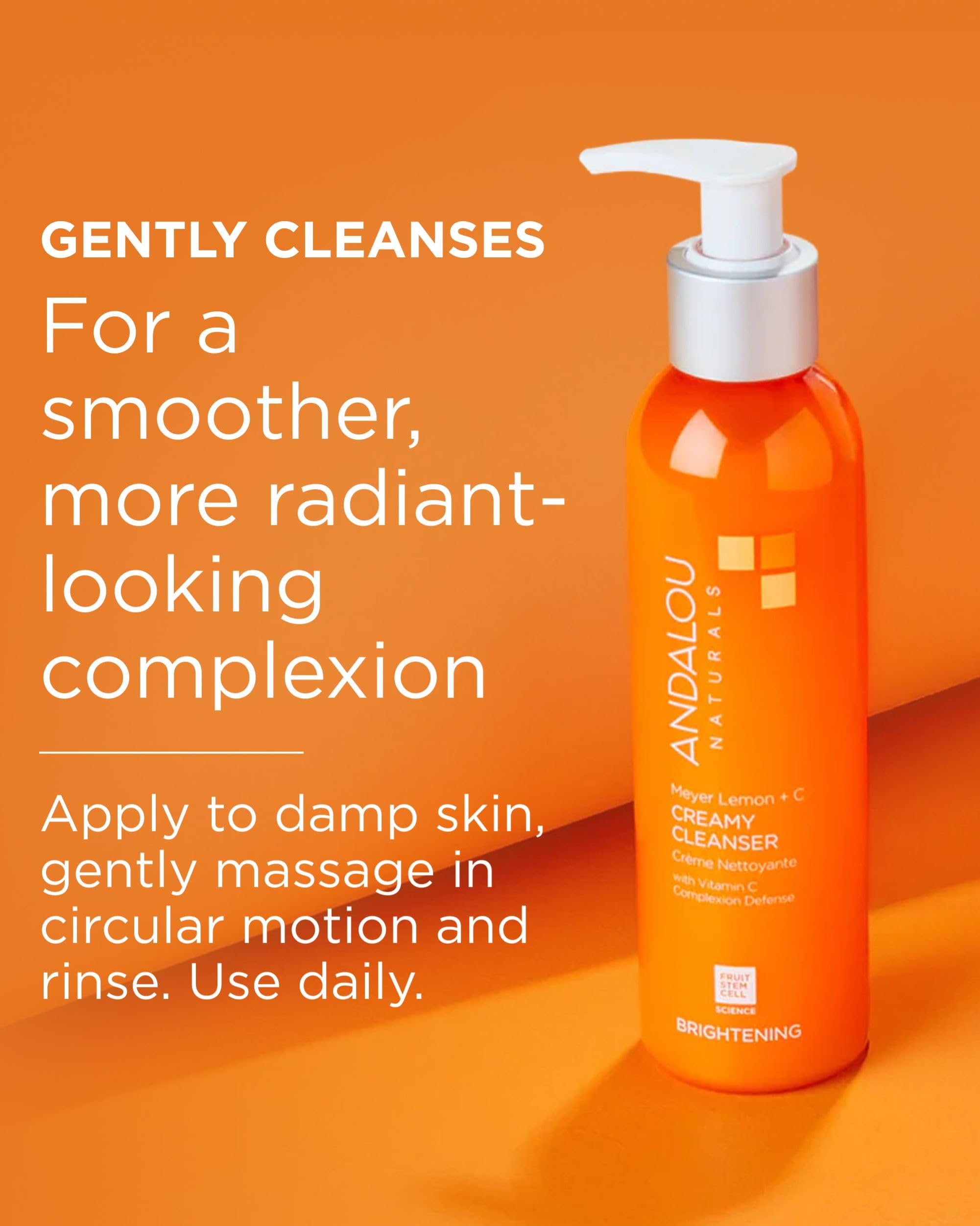Andalou Naturals creamy lather on hand illustrating gentle cleansing