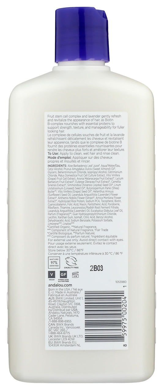 Andalou Naturals back label with ingredients list and usage details for transparency