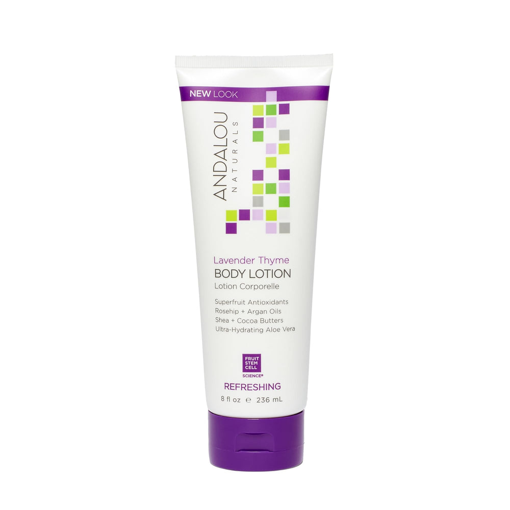 Andalou Naturals front packaging showing bottle and label, calming scent benefit
