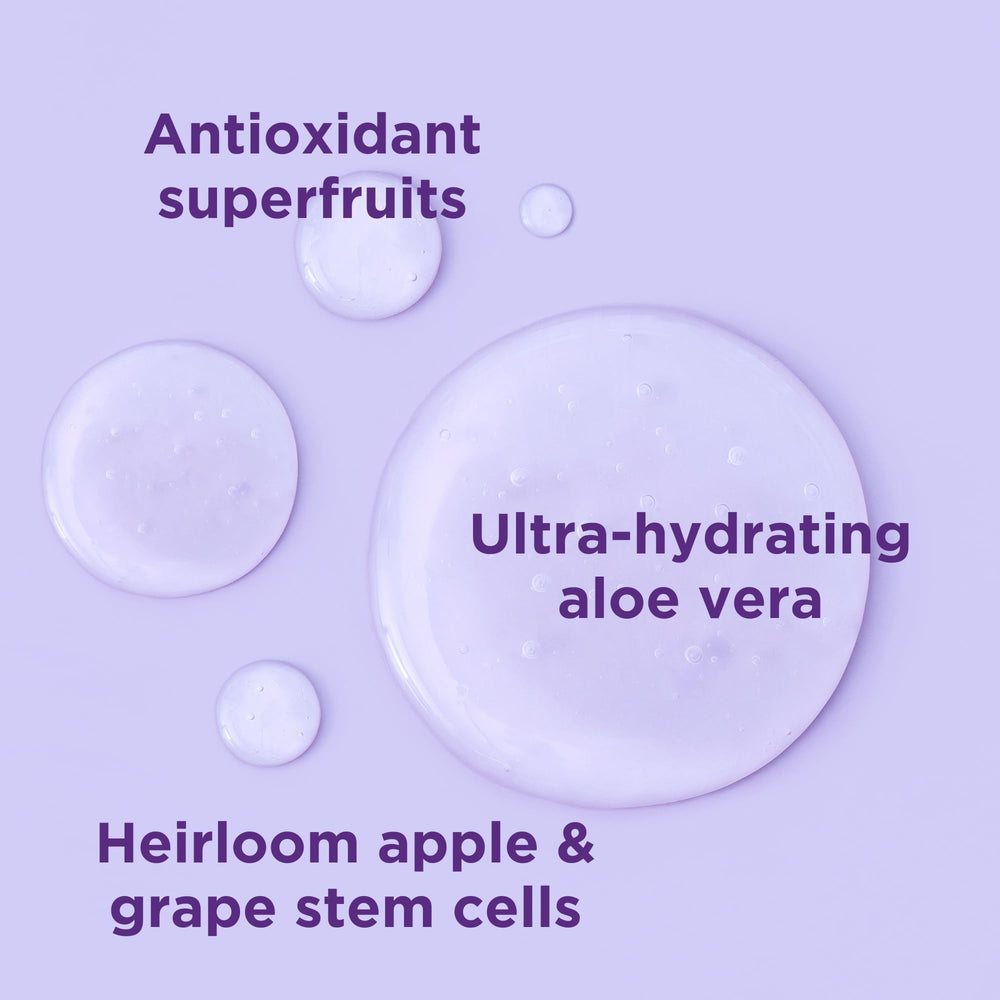 Andalou Naturals gel texture on palm showing lightweight hydration and silky feel
