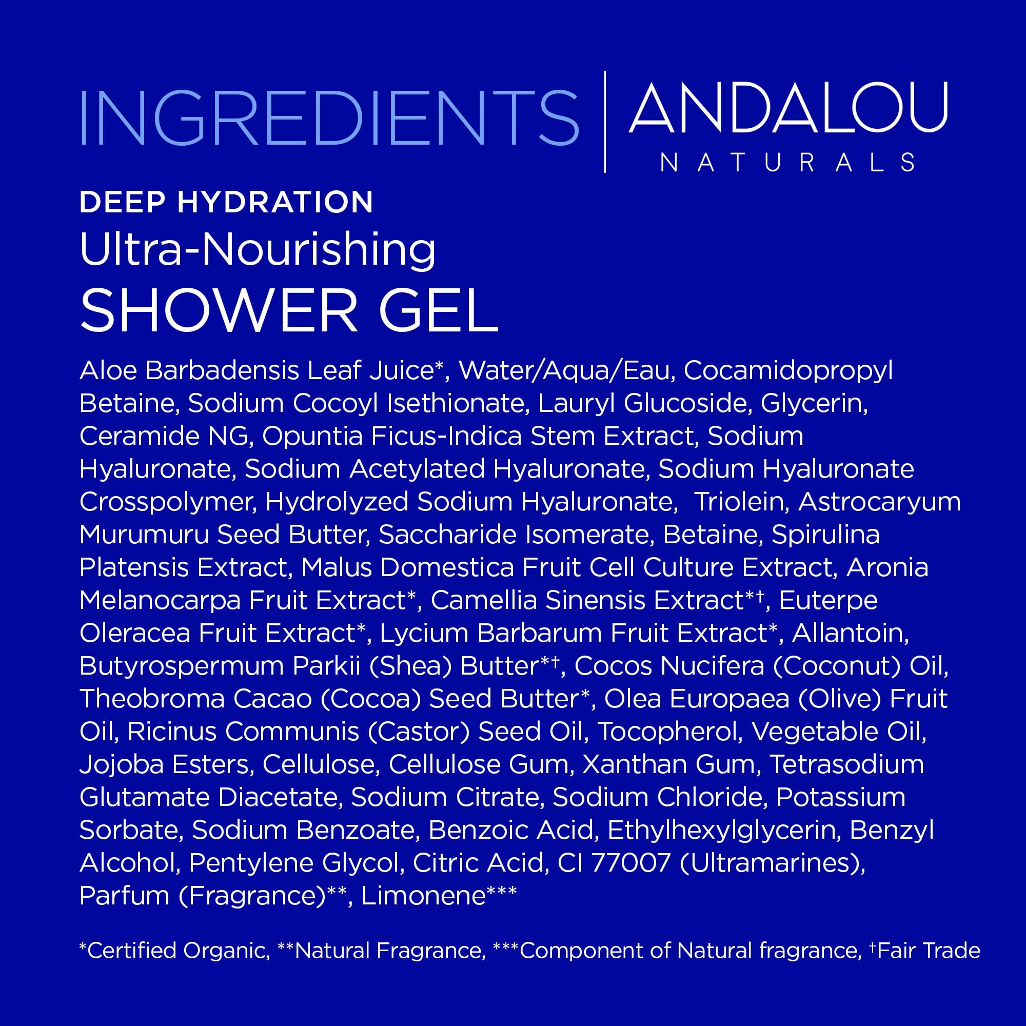Andalou Naturals on bathroom shelf with towel suggesting a relaxing hydration ritual