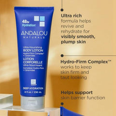 Andalou Naturals tube and pump close-up demonstrating easy dispensing