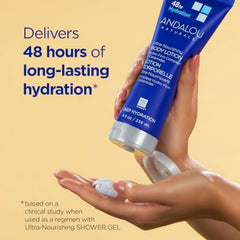 Andalou Naturals on bathroom counter indicating daily use and fast absorption