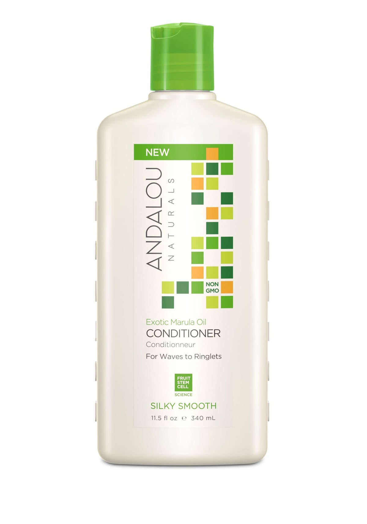 Andalou Naturals bottle front view showing label and size, highlights hydrating benefits