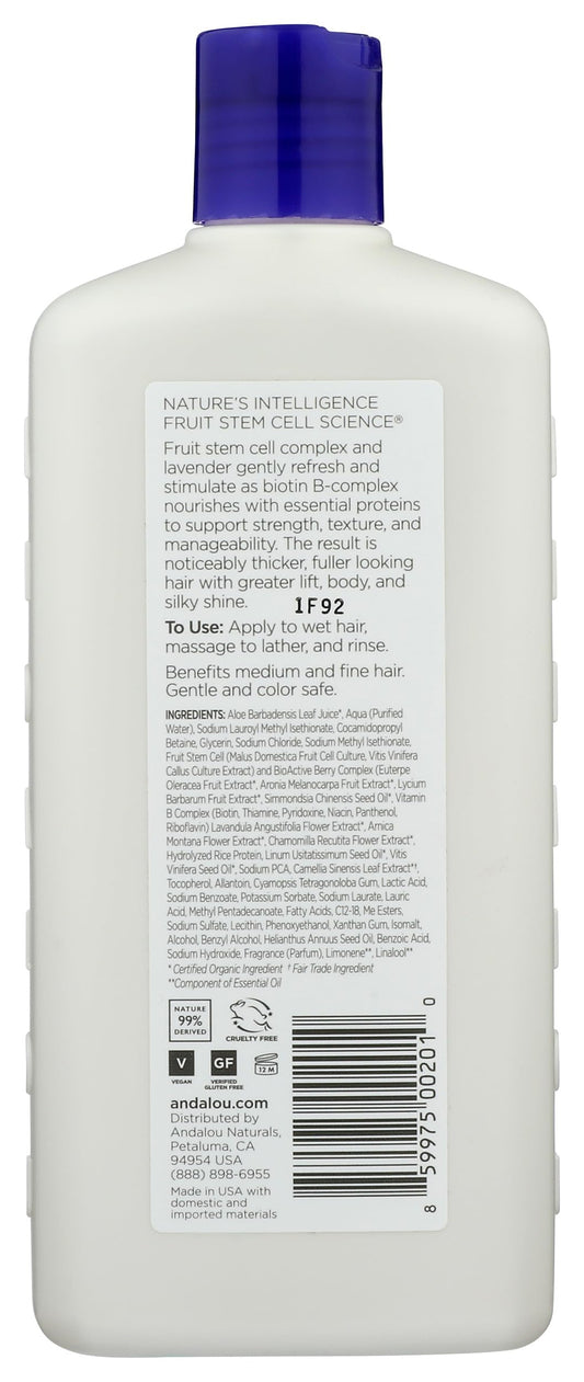 Andalou Naturals label close-up highlighting ingredients and clean formulation benefits