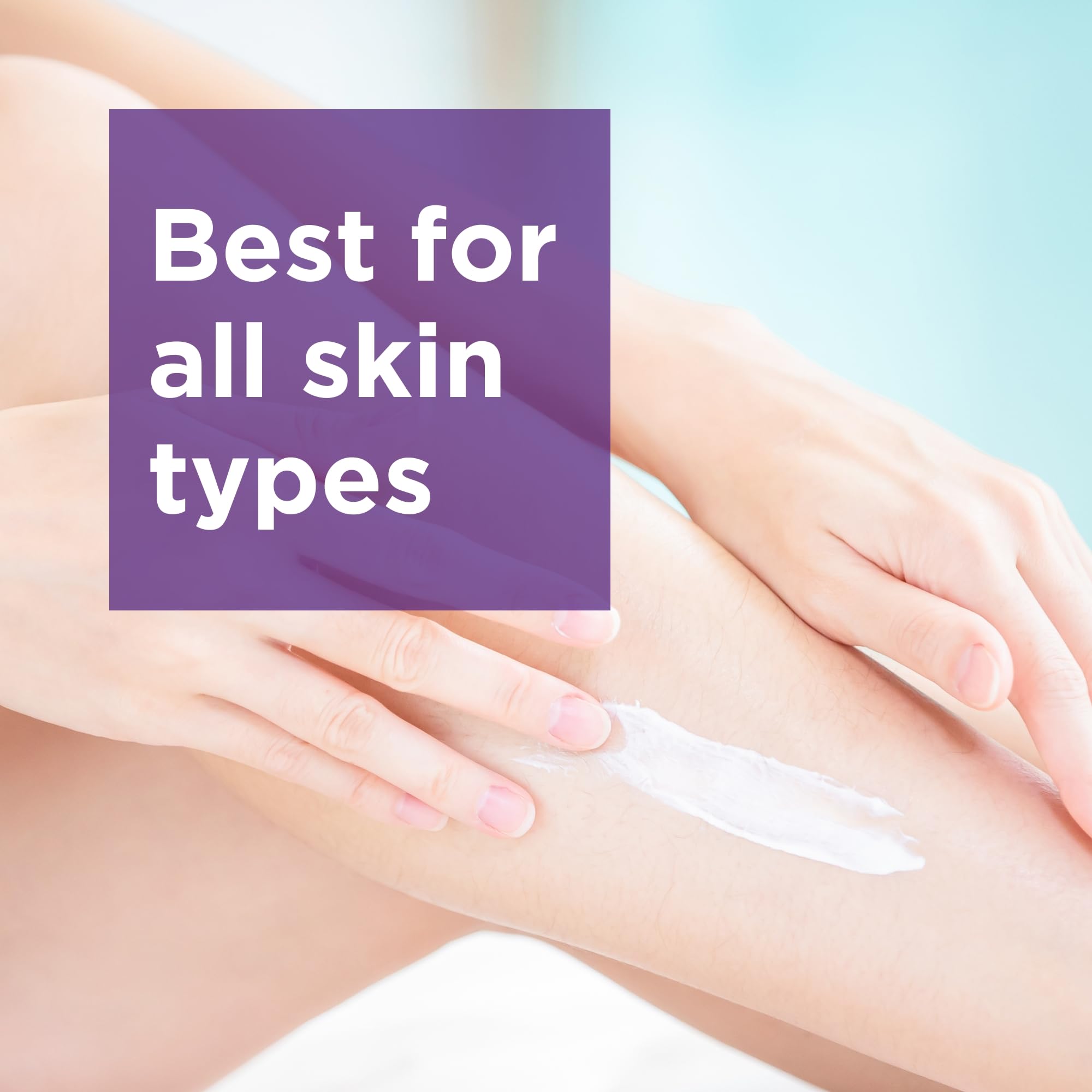 Andalou Naturals creamy lotion spread on skin, hydrates without greasy feel