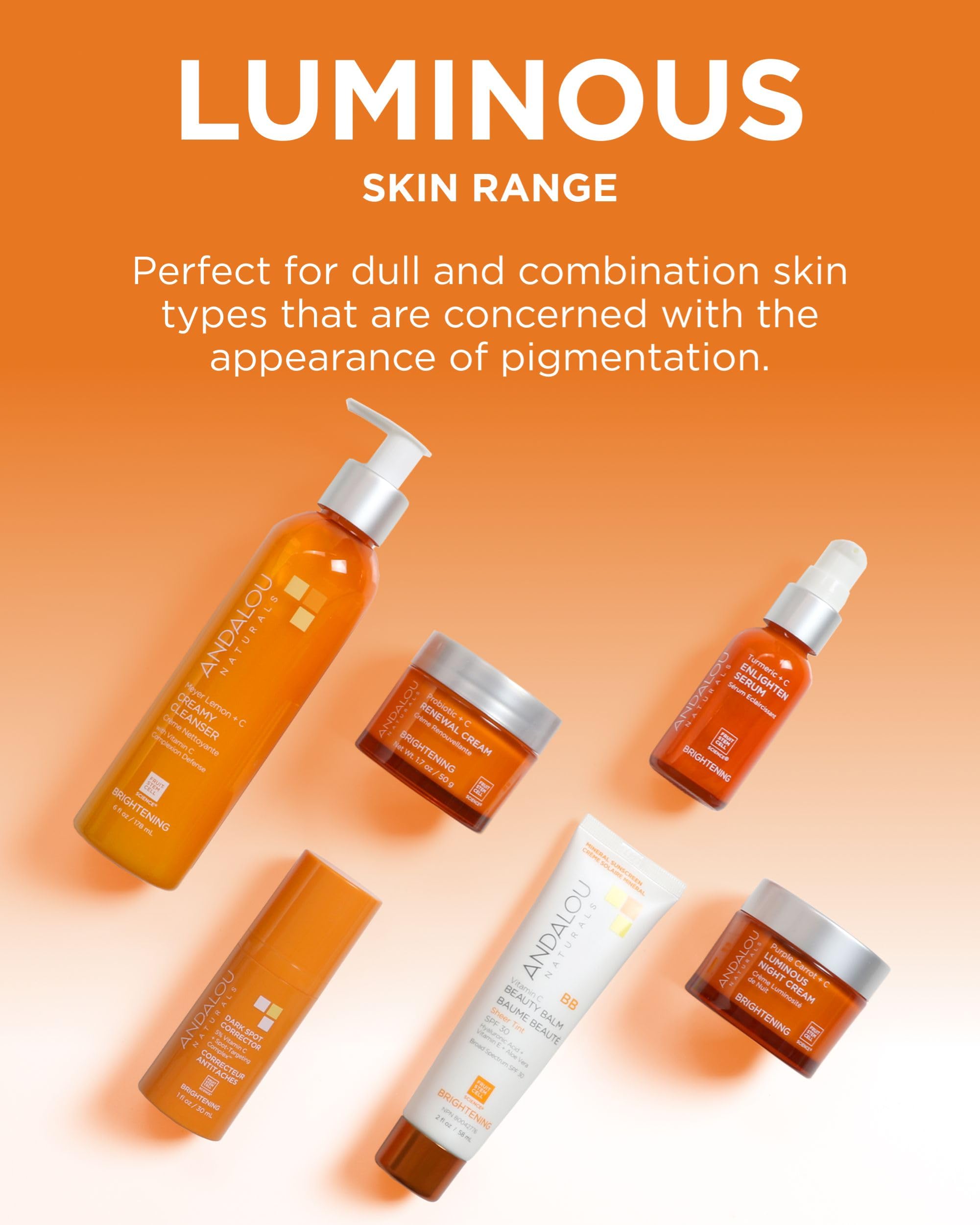 Andalou Naturals mist on model face giving instant-refresh and glow