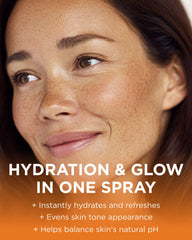 Andalou Naturals spray nozzle close-up producing fine mist for even application