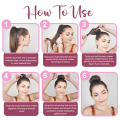 Andlane model using bun maker to create a neat updo quickly and neatly