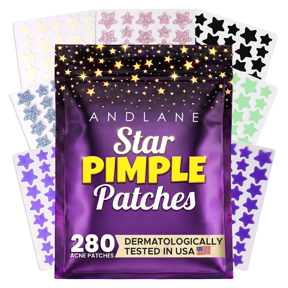 Andlane front packaging showing star pimple patch variety and benefits