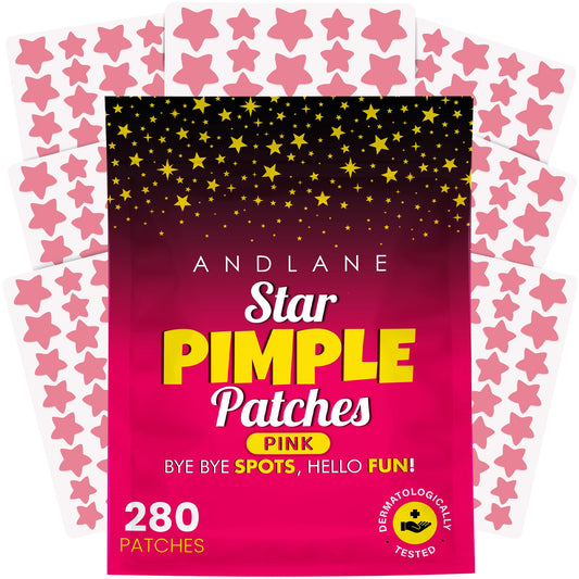 Andlane front packaging showing pink star patch pack and benefits