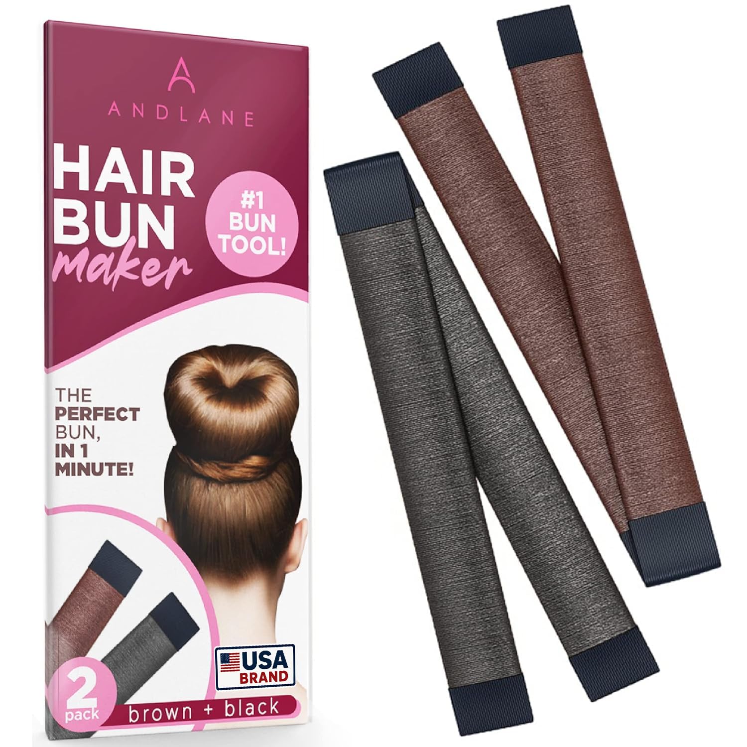 Andlane front product view showing both black and brown pieces and quick styling benefit