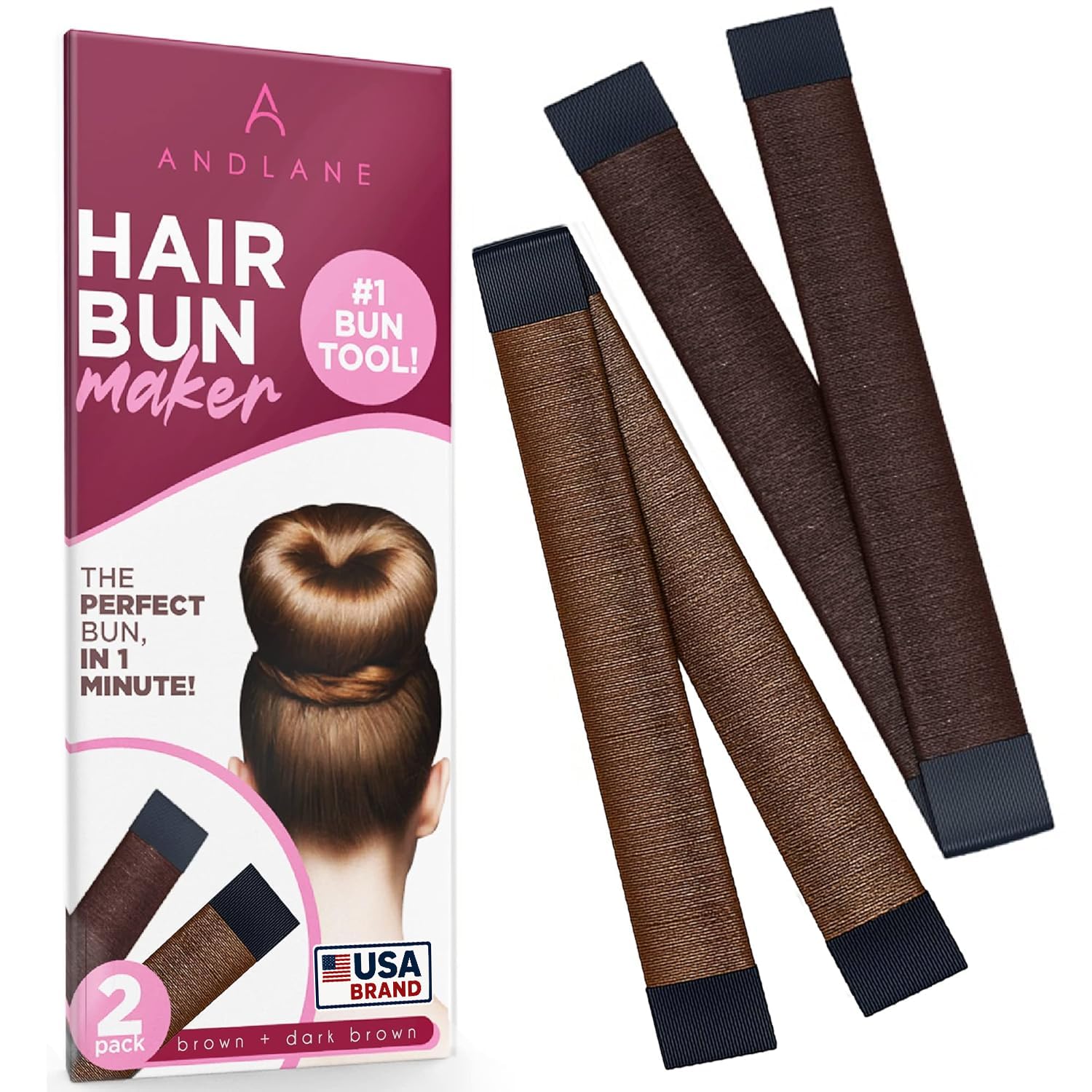 Andlane front view of bun maker showing clean silhouette and quick styling benefit
