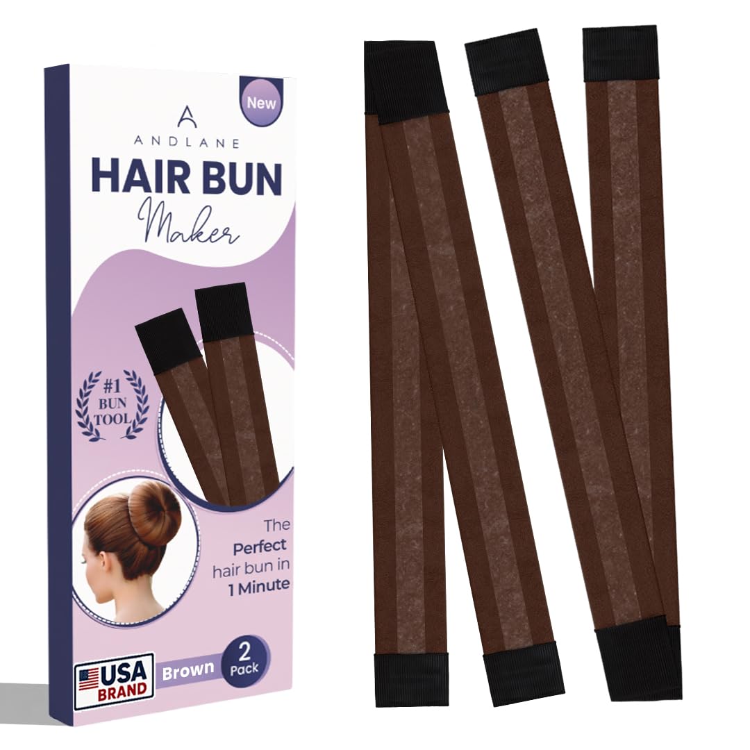 Andlane front view pack of 2 showing brown bun makers and neat styling benefit