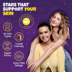 Andlane patches applied on cheek demonstrating discreet coverage and protection