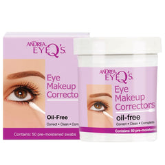 ANDREA Eyeq swab correcting winged eyeliner on model showing quick tidy benefit