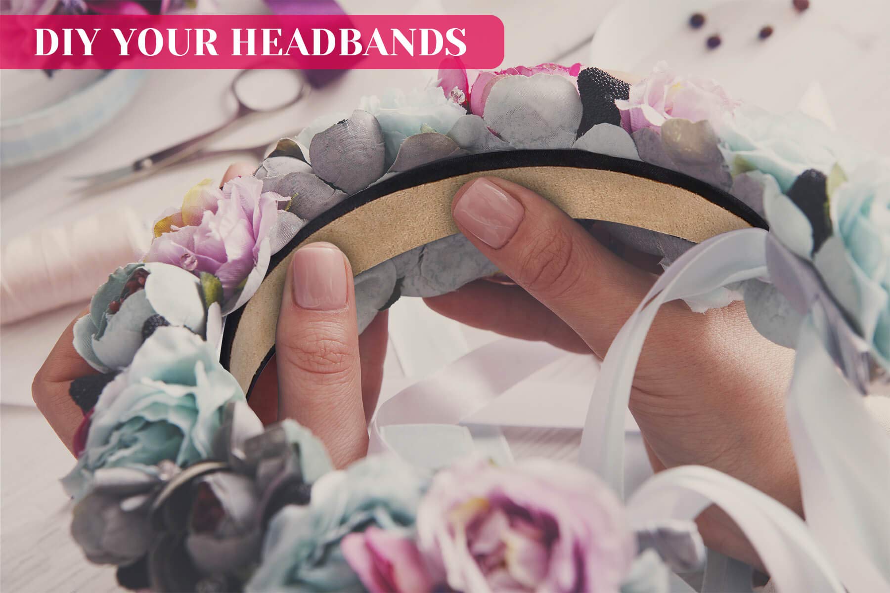 anezus headband decorated as Minnie ears showcasing DIY craft potential