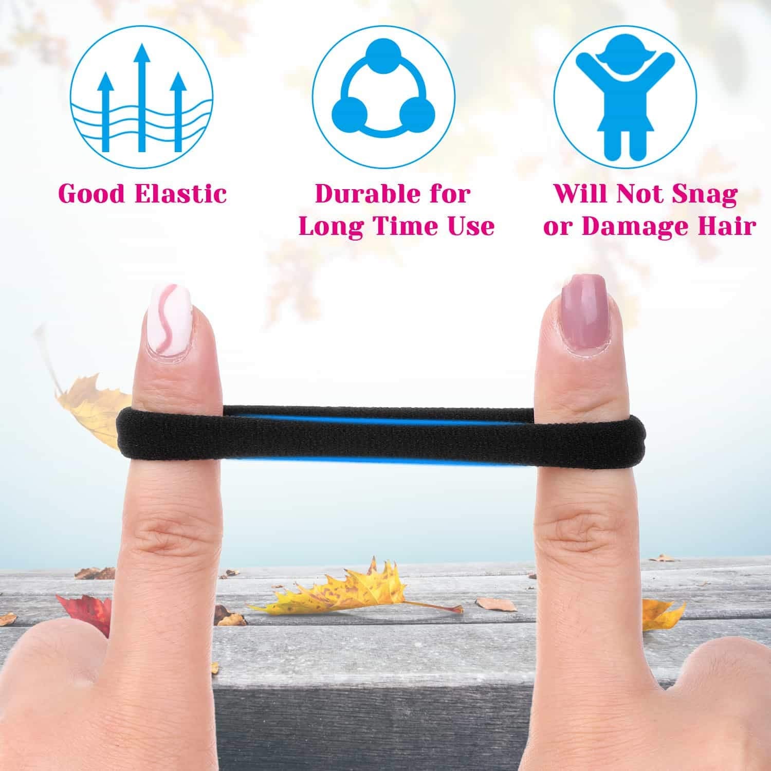 anezus hair tie stretched to show strong elasticity