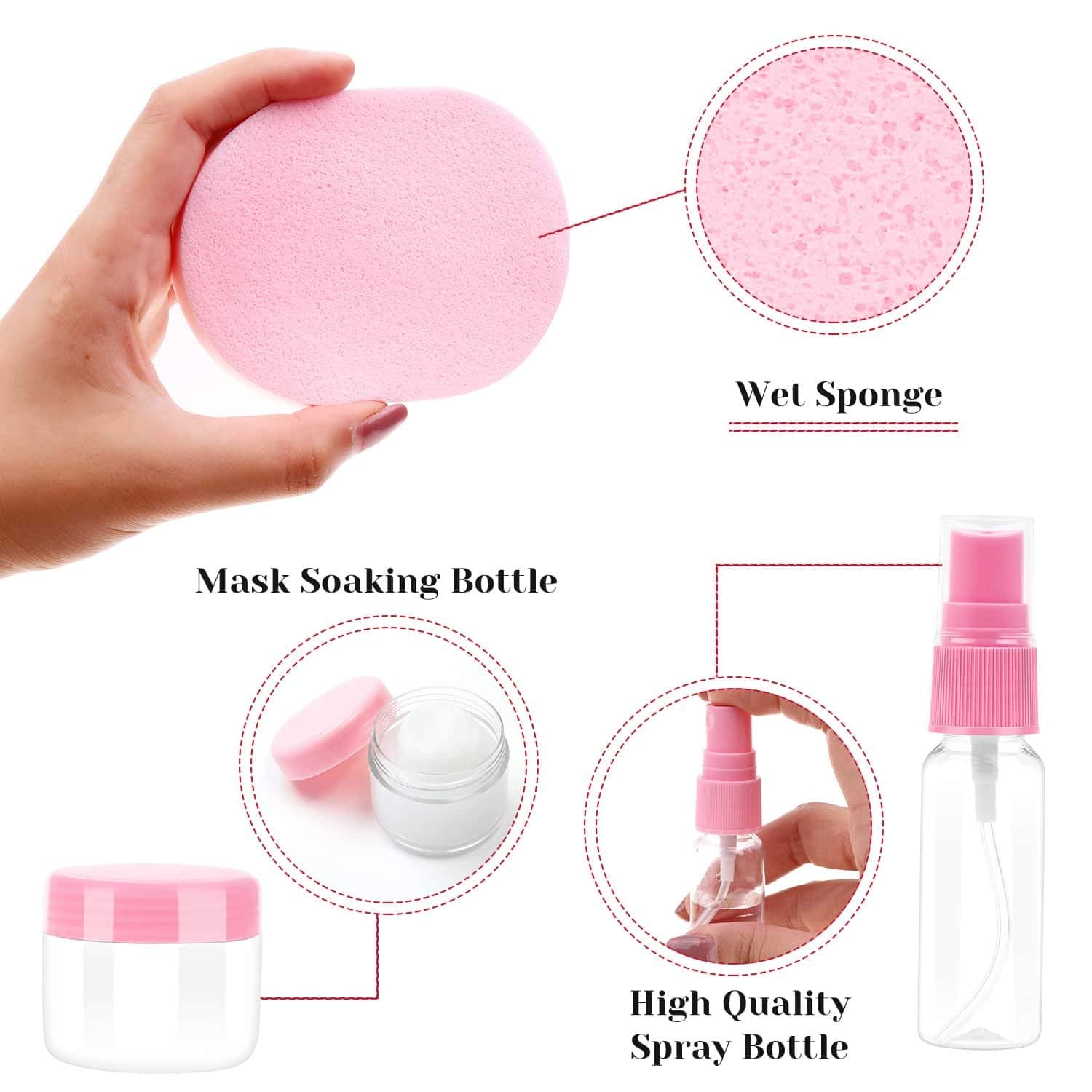 anezus wet puff with soaking bottle softened sponge for gentle removal