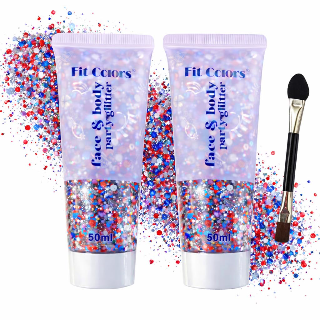 Angels Beauty front packaging showing red white blue patriotic gel sparkles