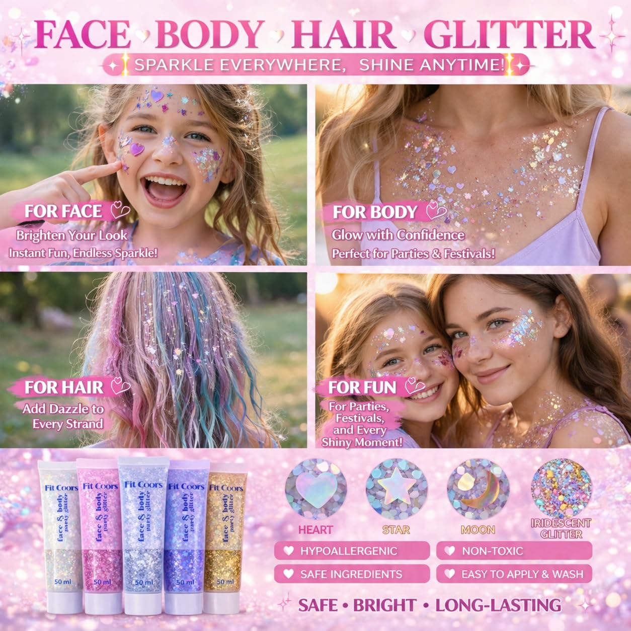 Angels Beauty holographic sequins reflecting light for multi-dimensional sparkle