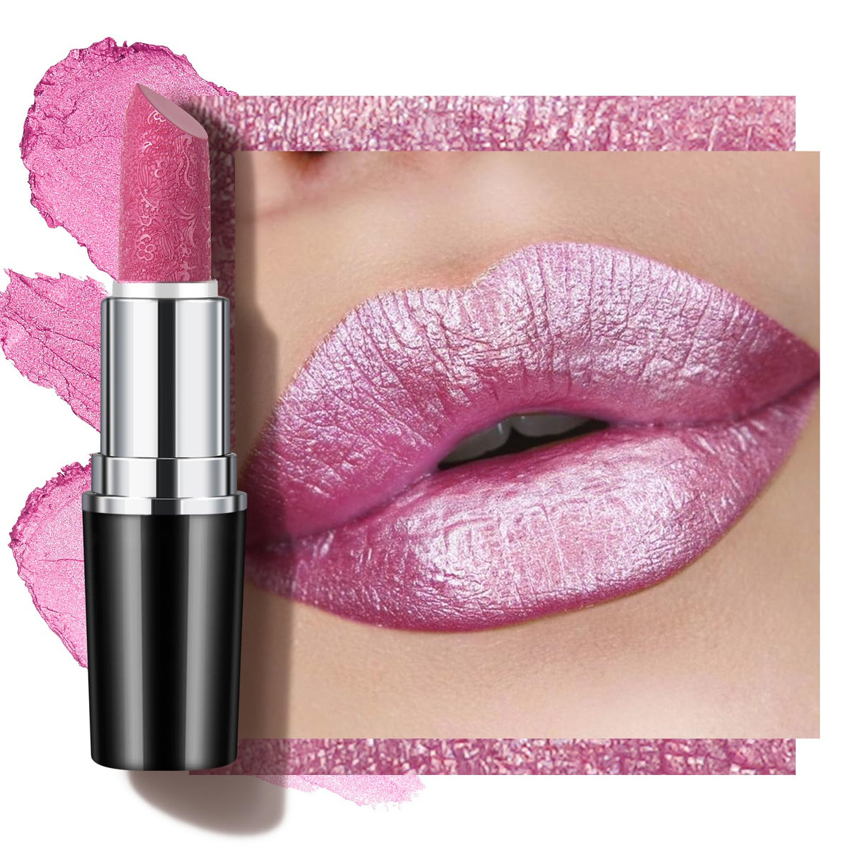 Anglicolor front packaging showing bright pink lipstick and compact design benefit portability