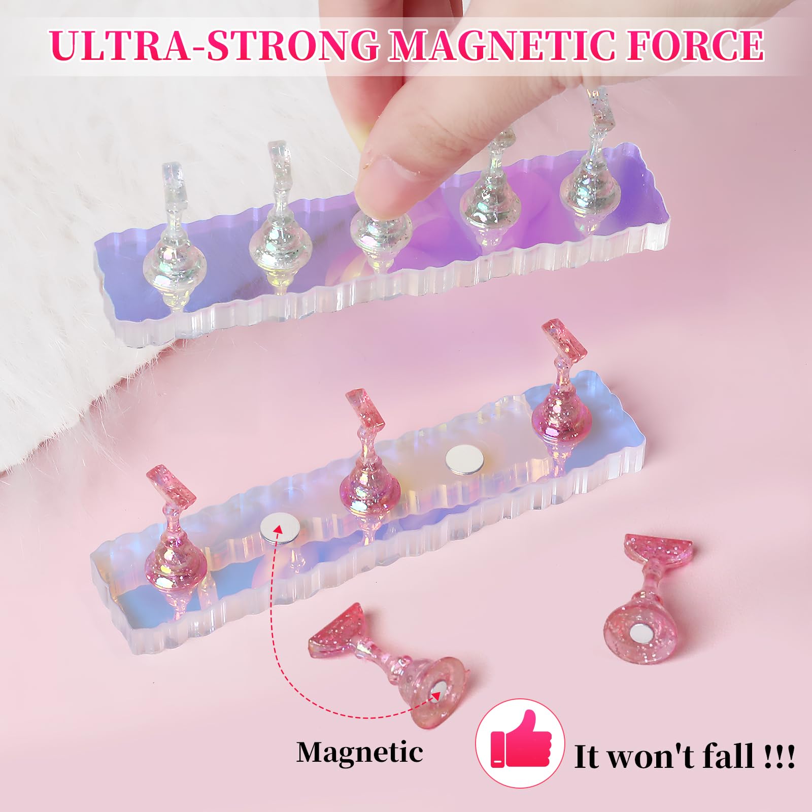 ANGNYA assembled display with press-ons for easy practice and photos