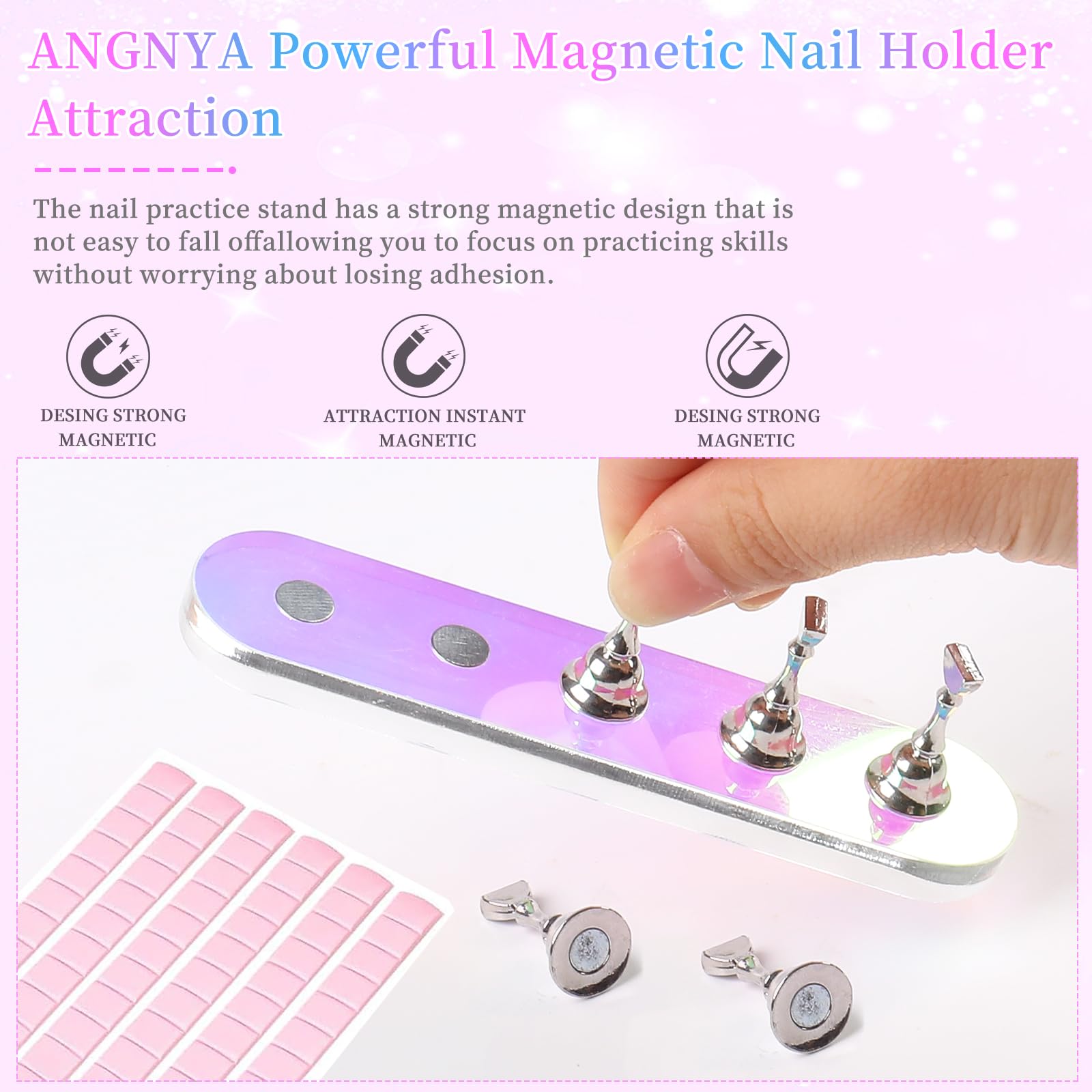 ANGNYA aurora texture reflective detail showing holographic finish and eye-catching backdrop benefit