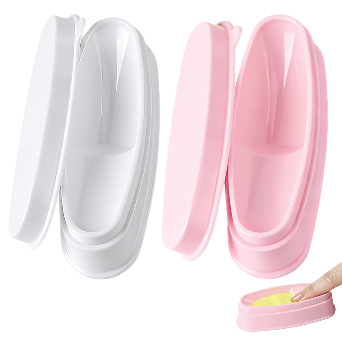 ANGNYA front view of two dip trays showing compact, organized setup and quick access