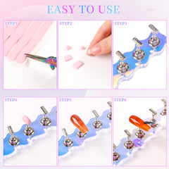 ANGNYA full set on base in use demonstrating easier nail art application and workflow