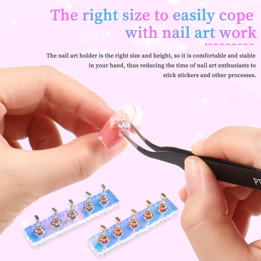 ANGNYA in-use painting nail tip on holder for precise brush control