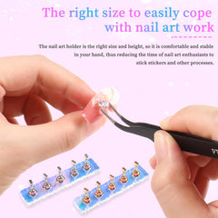 ANGNYA in-use painting nail tip on holder for precise brush control