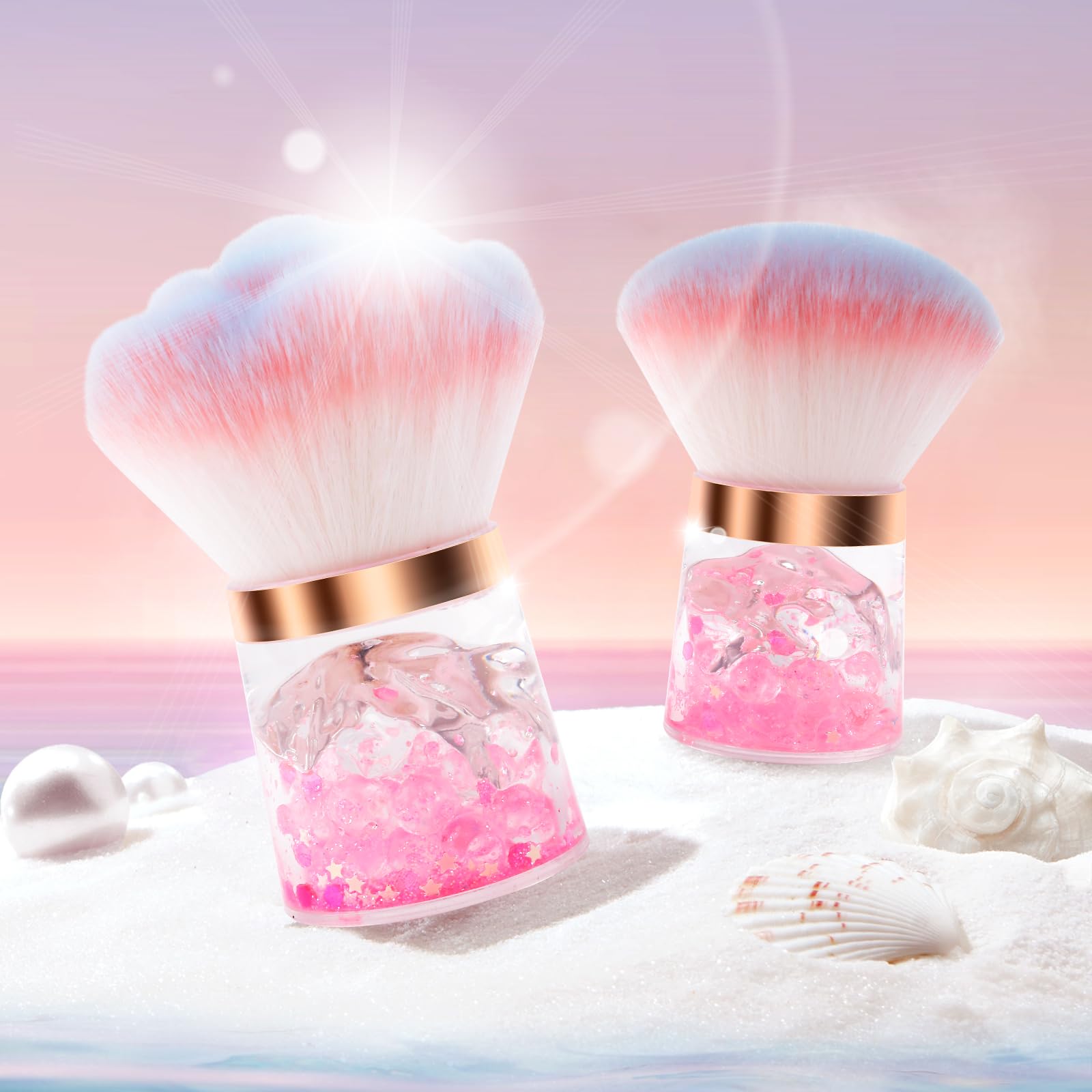 ANGNYA lifestyle makeup table showing dual use as powder brush benefit: versatile tool
