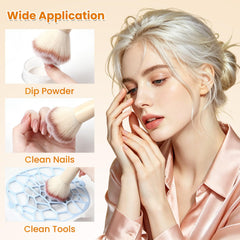 ANGNYA used as makeup brush applying loose powder for gentle blending