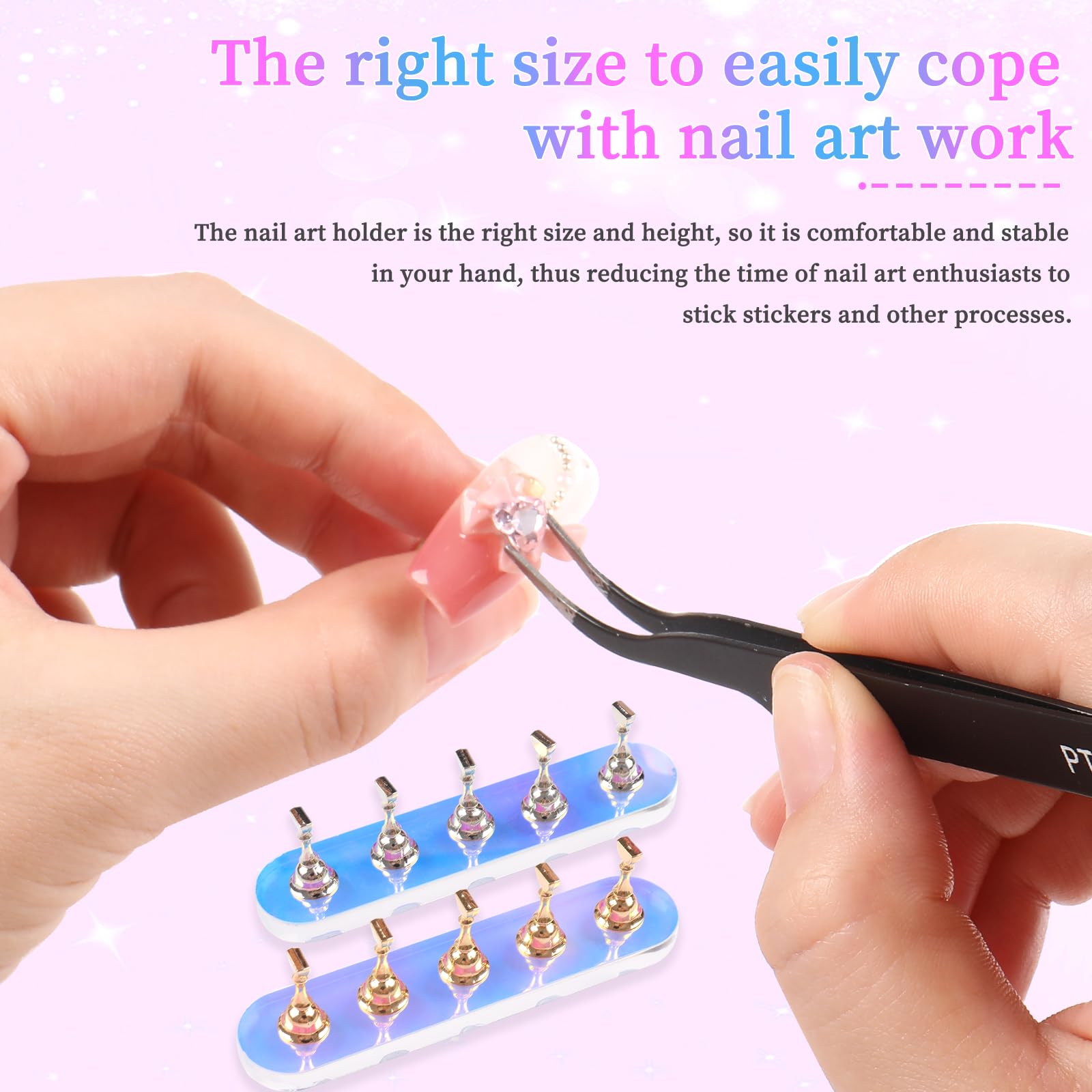 ANGNYA nail stand in use while painting nails demonstrating hands-free painting and precision benefit