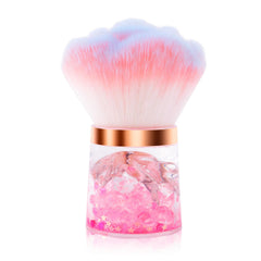 ANGNYA rose dust brush front view showing floral head and gradient handle benefit: neat dust removal