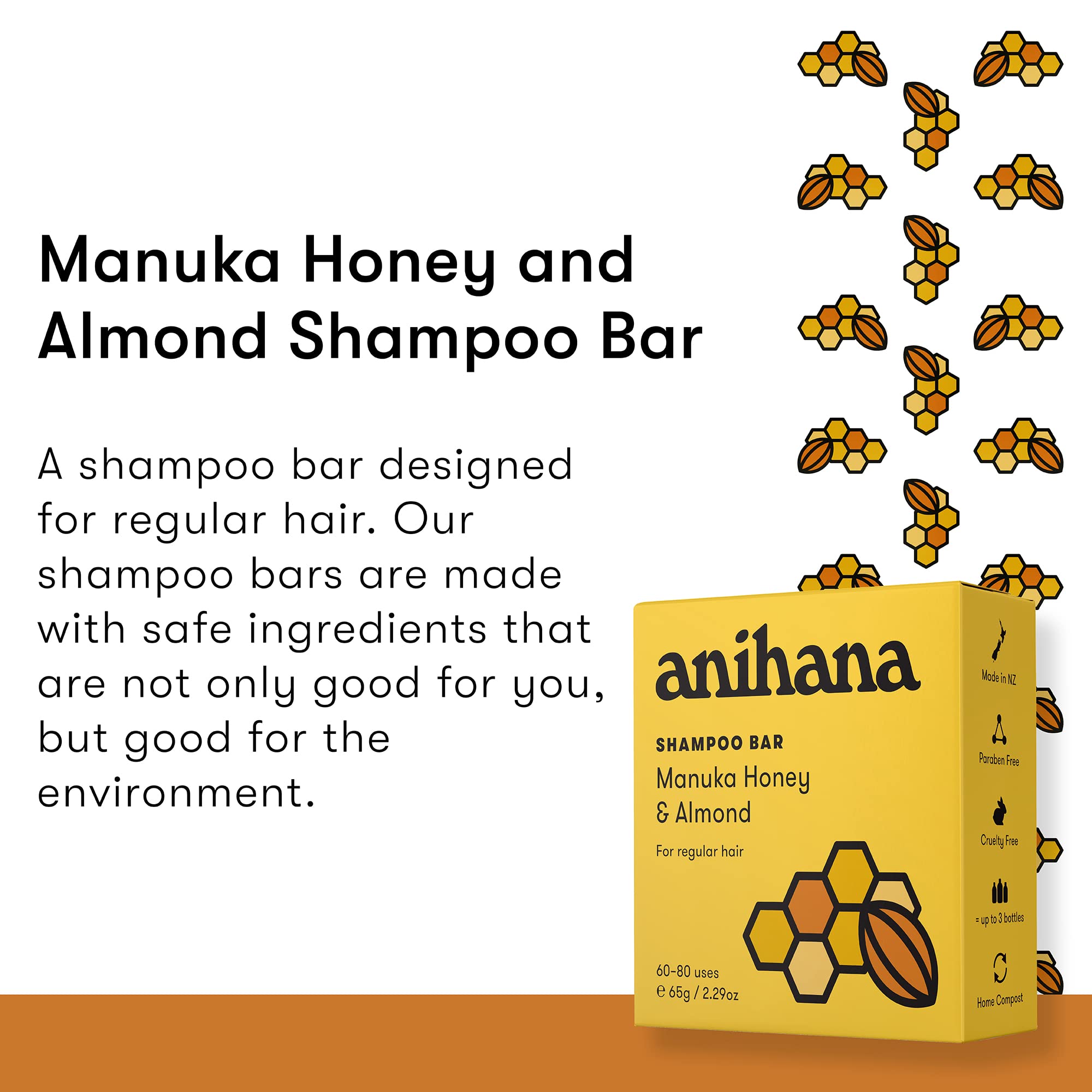 Close-up of ANIHANA bar texture highlighting gentle formulation and solid density benefit