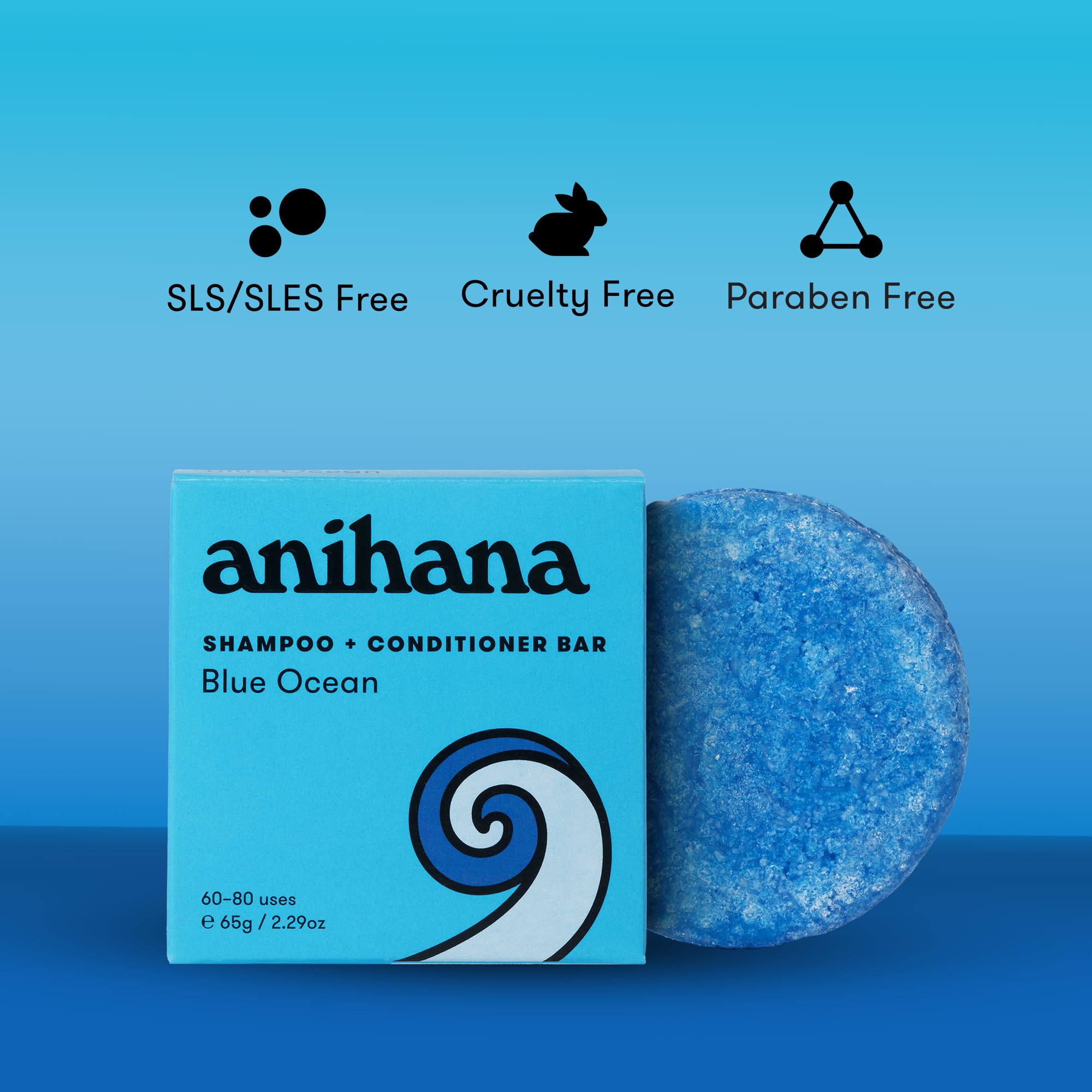 ANIHANA bar producing foam on wet hands demonstrating easy lather benefit
