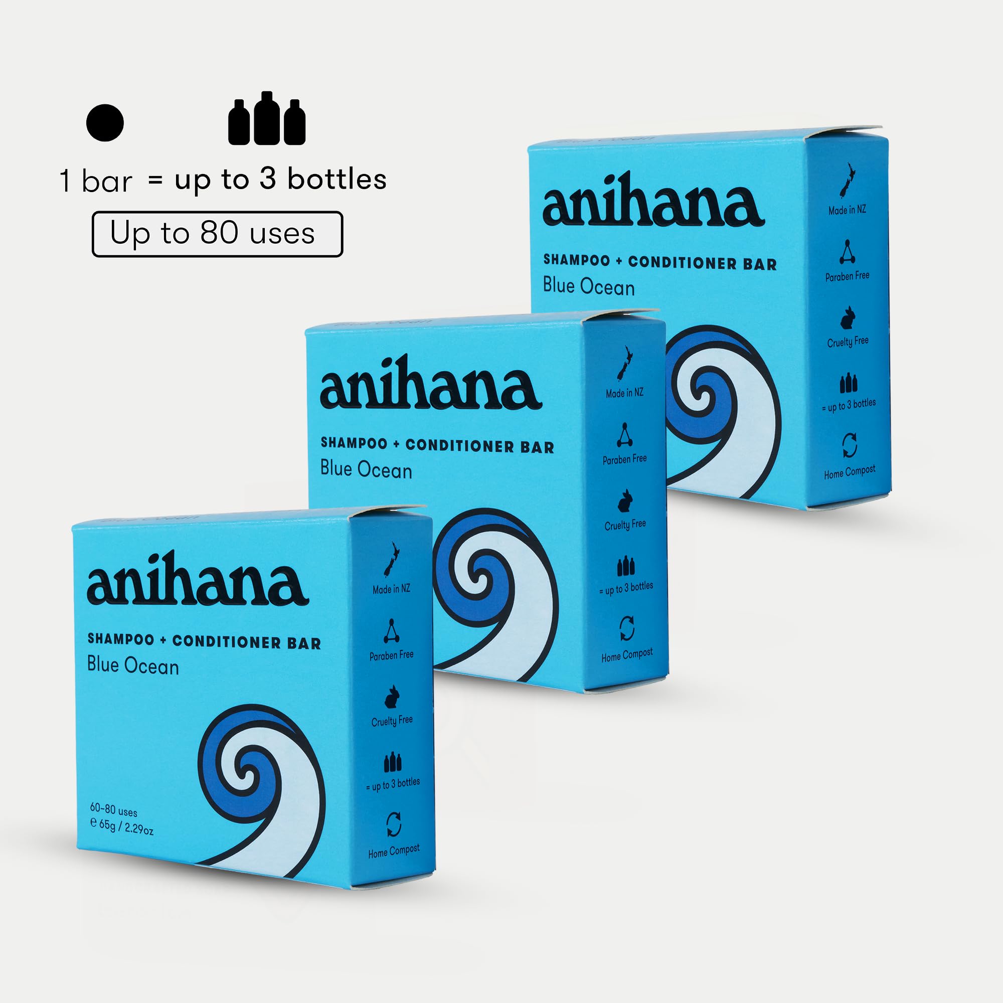 ANIHANA bar held in hand showing compact size and long-lasting washes benefit