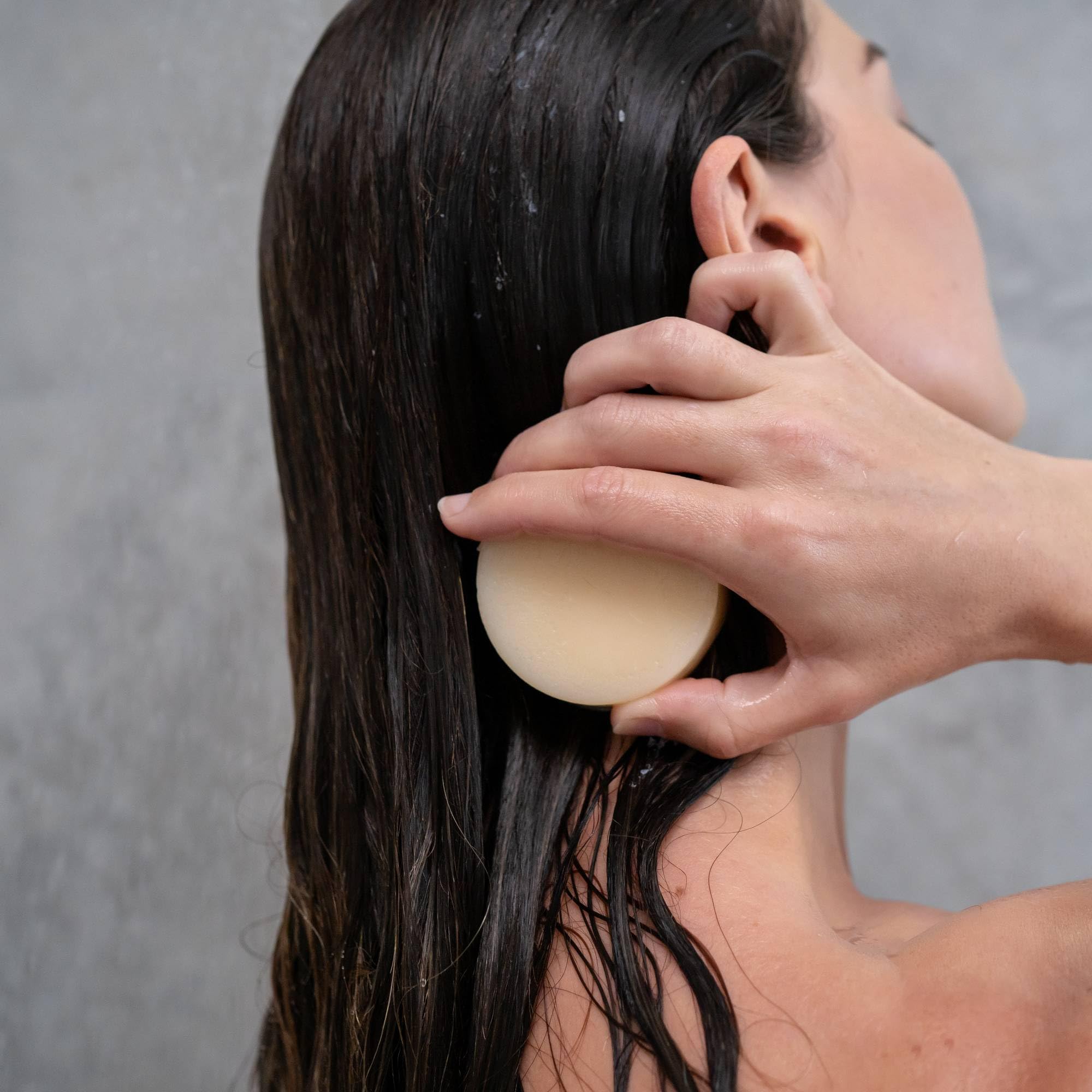 ANIHANA conditioner bar before and after hair photo showing added volume benefit