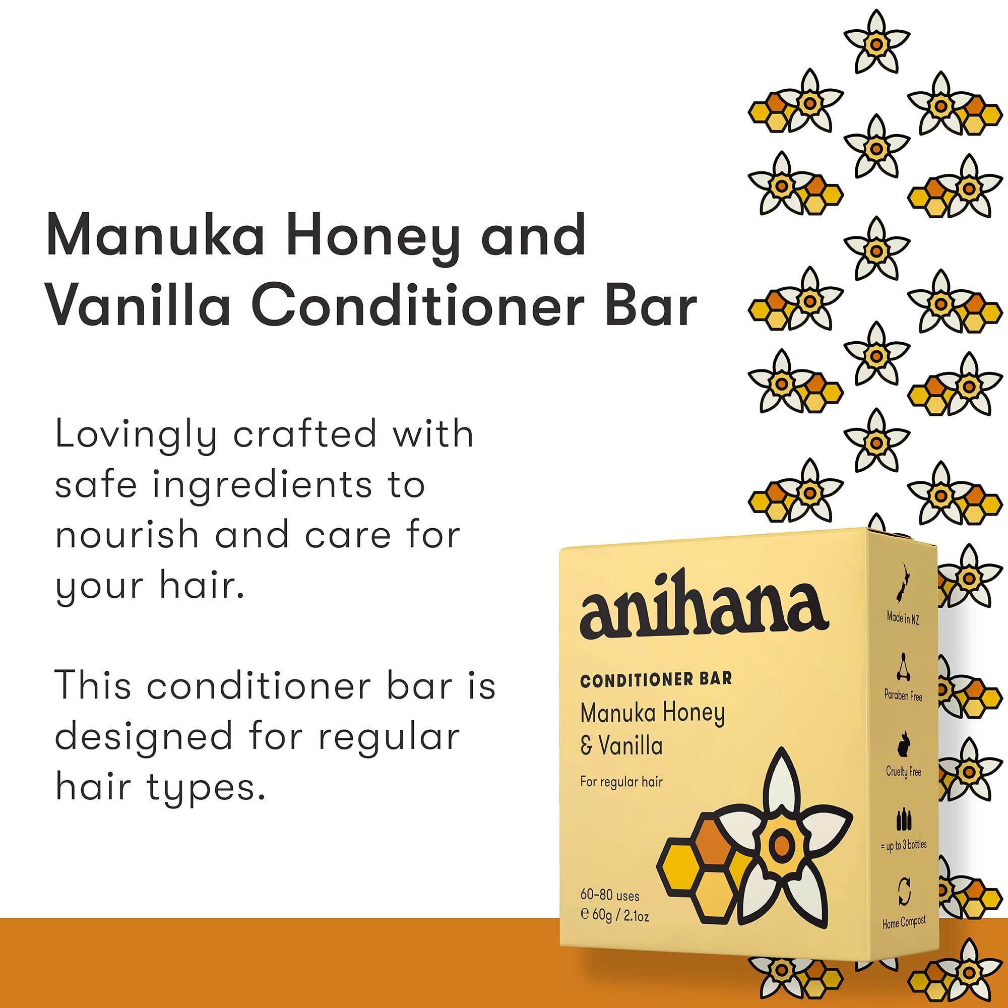 ANIHANA close-up of bar texture highlights moisturizing manuka honey benefits