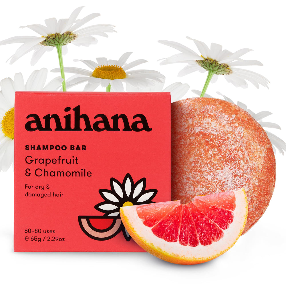 ANIHANA front packaging showing grapefruit and chamomile scent and eco benefits